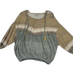 Live Let live One World Shirt Womens Large Thin Hooded Pull Over Drop Shoulder